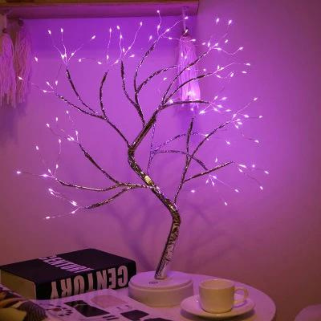 pink Twinkling fairy light lamp