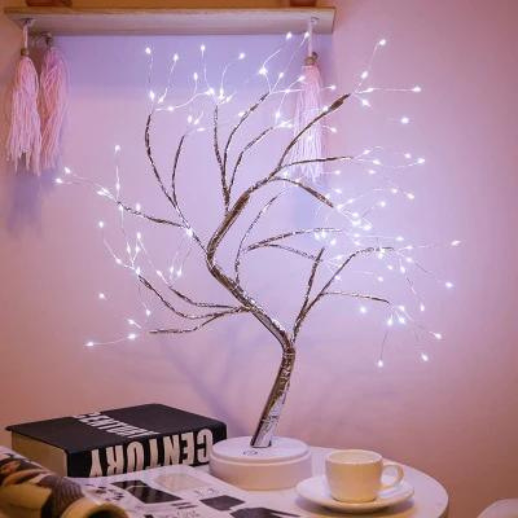 white Twinkling fairy light lamp