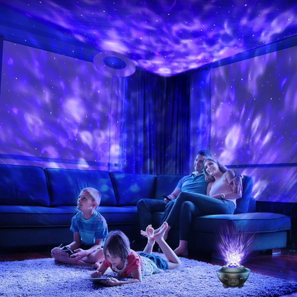 Star Lights & Galaxy Projector in family living room