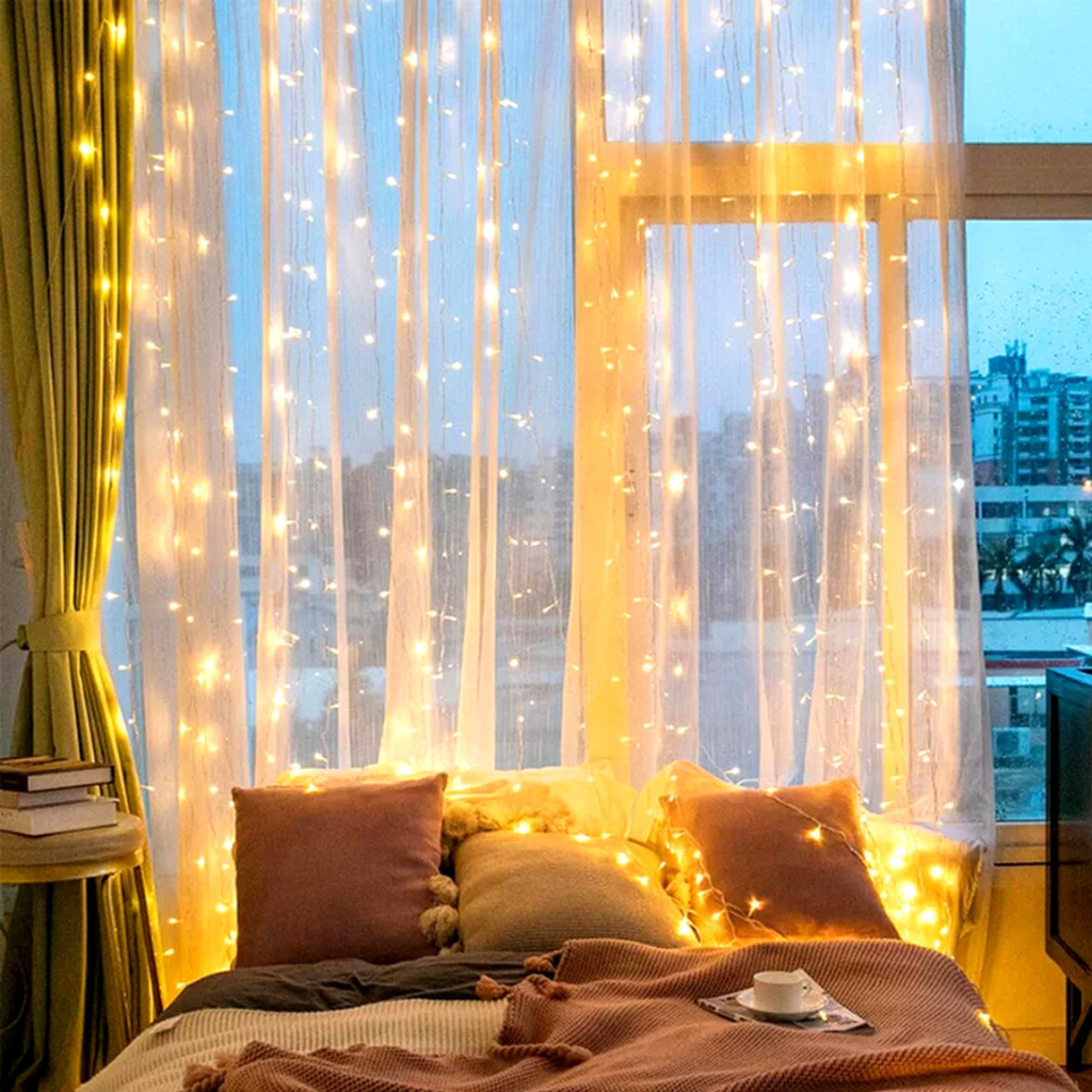 Fairy Curtain String Lights as curtains