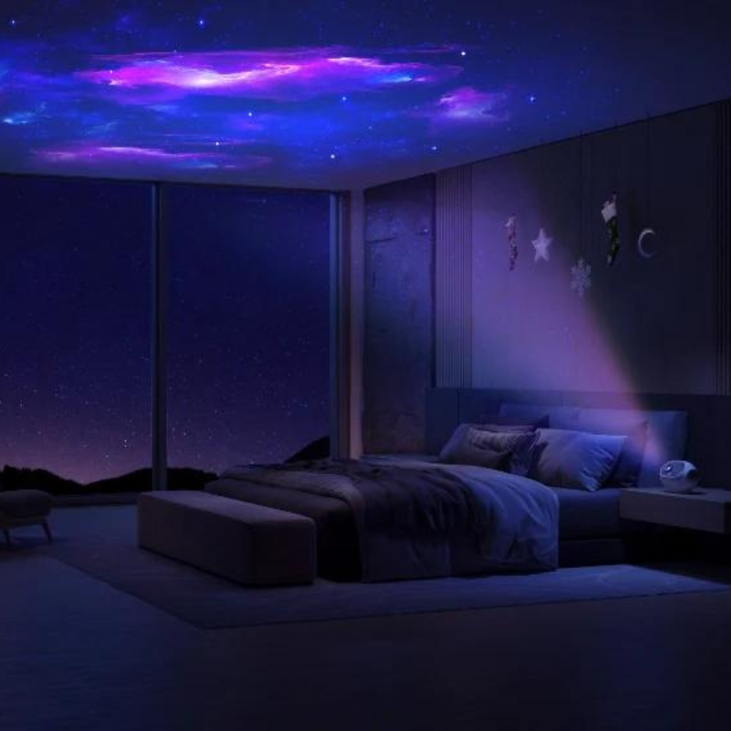 Star Lights & Galaxy Projector in bedroom