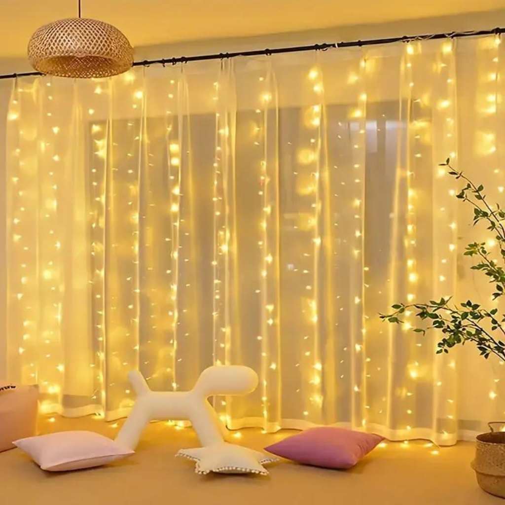 Fairy Curtain String Lights as back drop