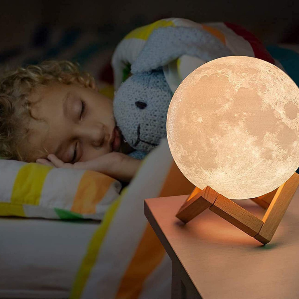 Moon Lamp used as night light for child