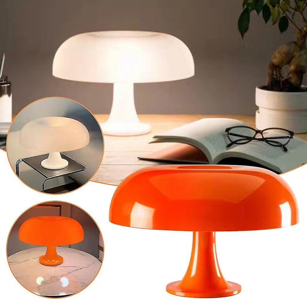 White and Orange mushroom lamp