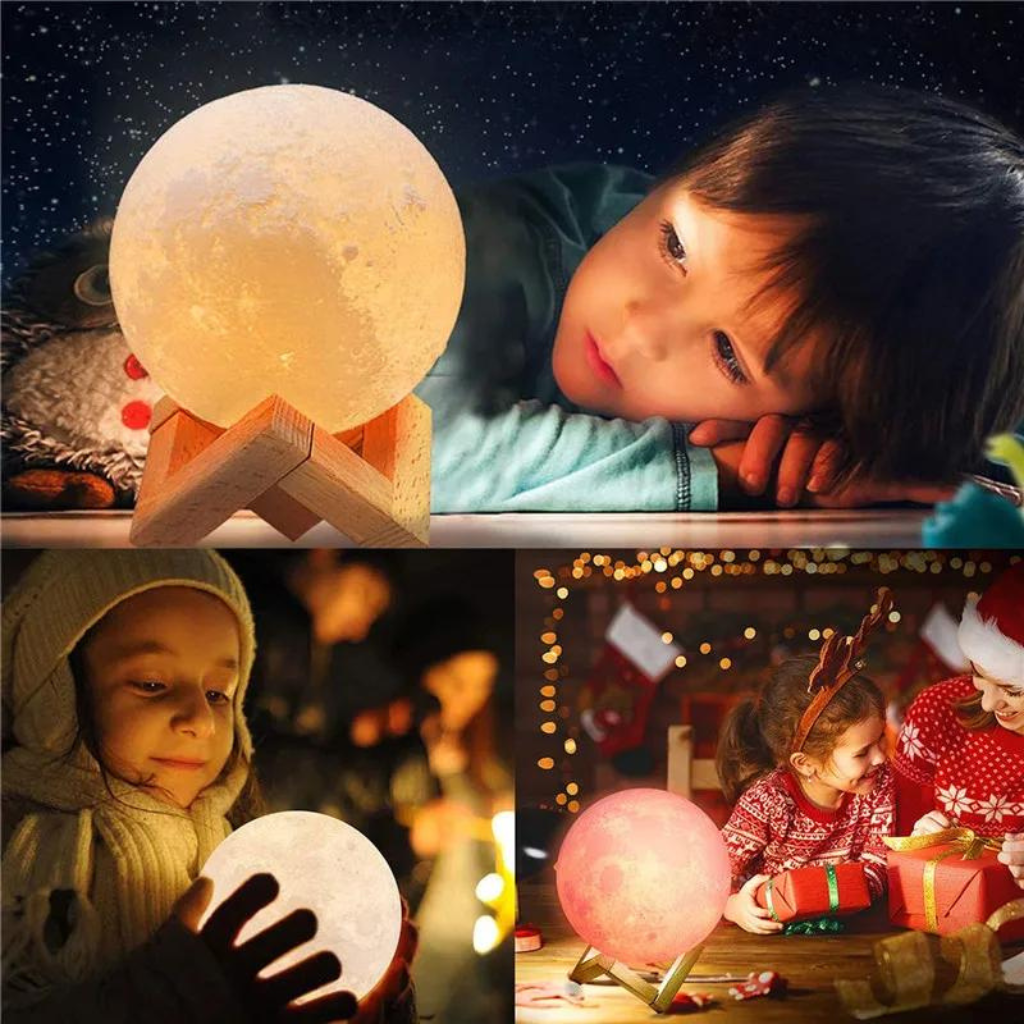 Moon Lamp being held by a child