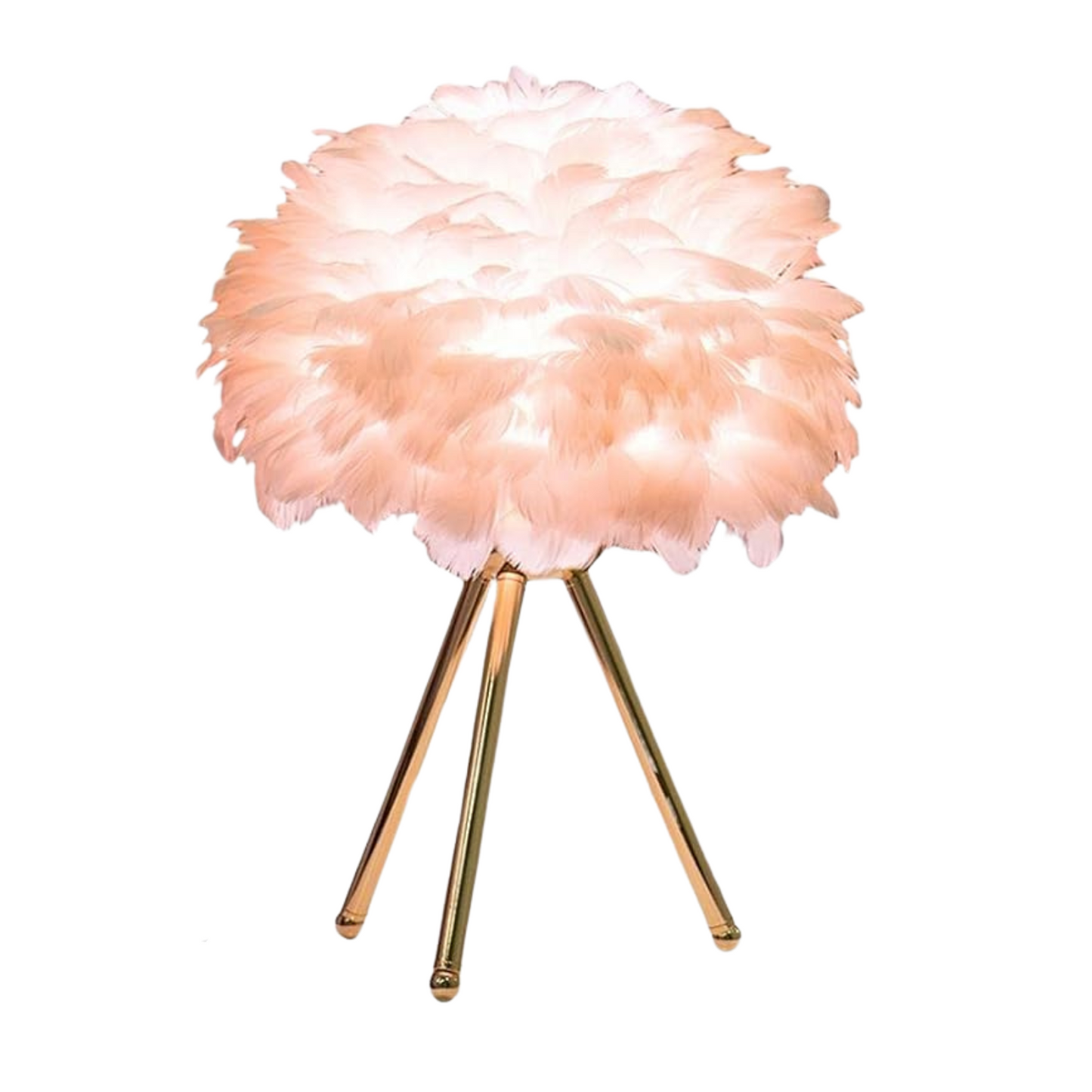 Pink Modern Feather LED Table Lamp