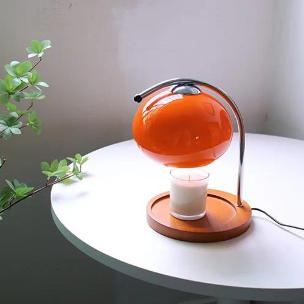 orange Retro Glass Candle Warmer