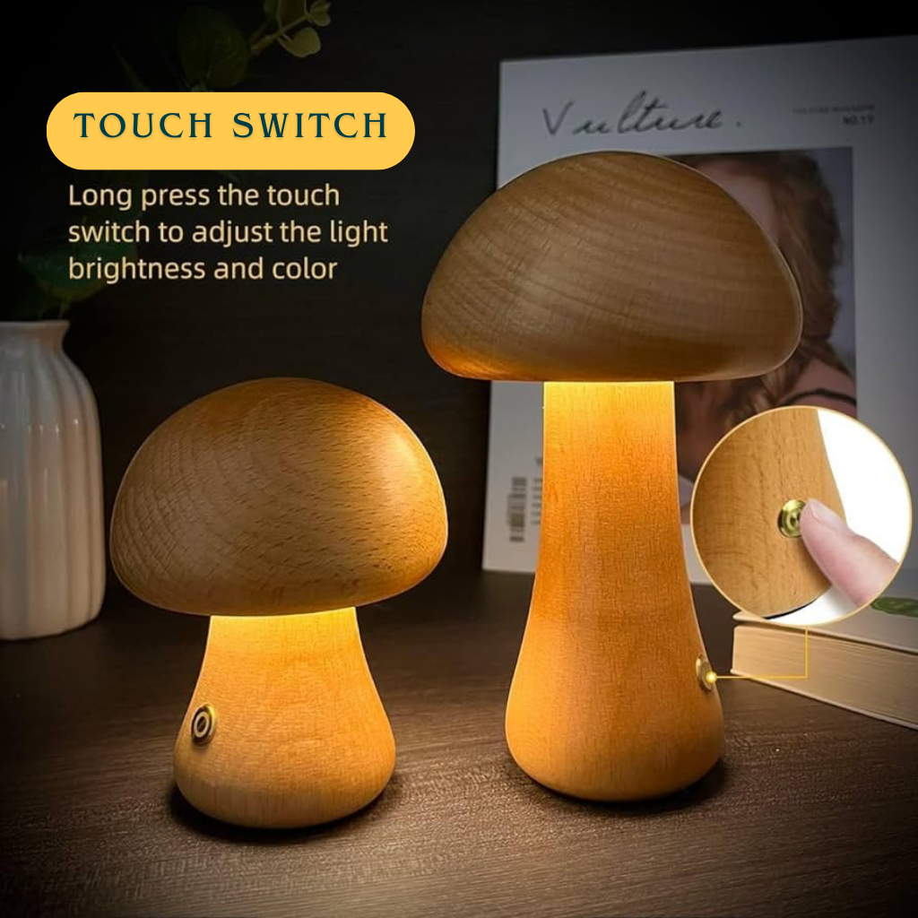 Mushroom Bedside Table Lamp with touch switch 