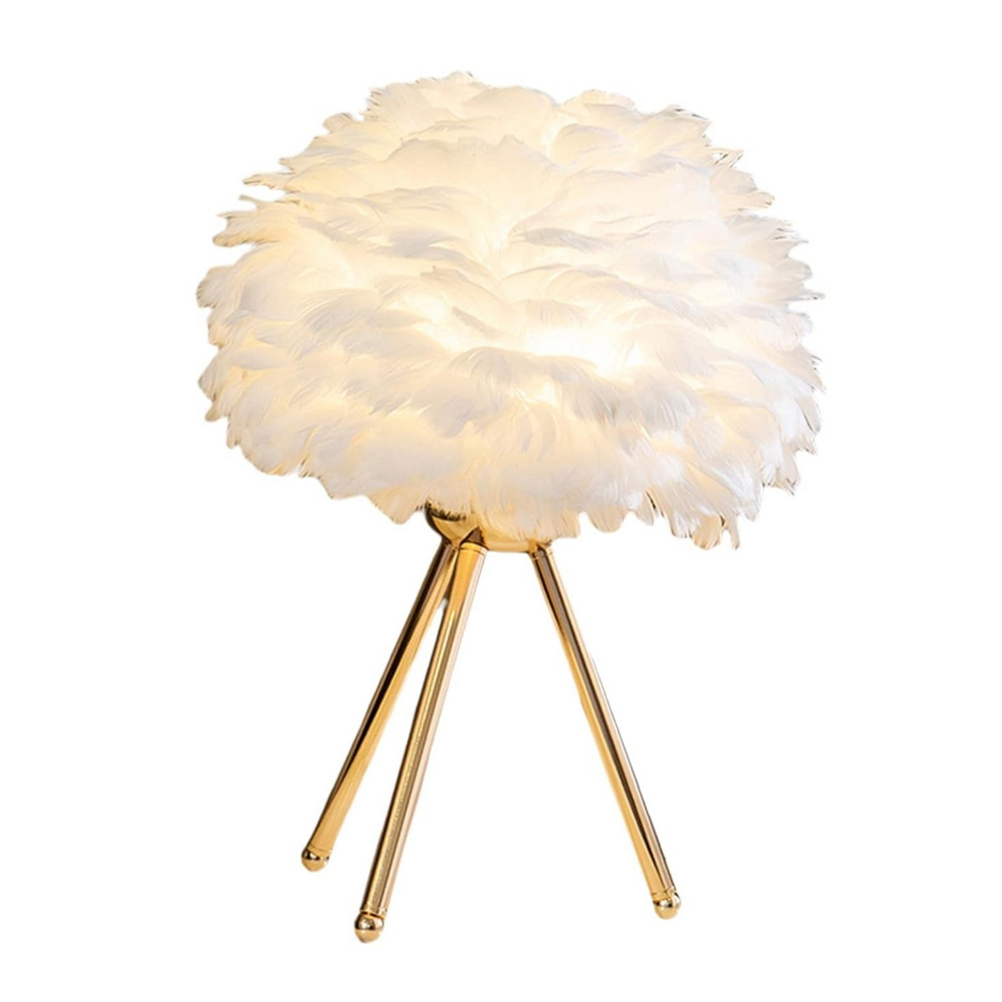 White Modern Feather LED Table Lamp