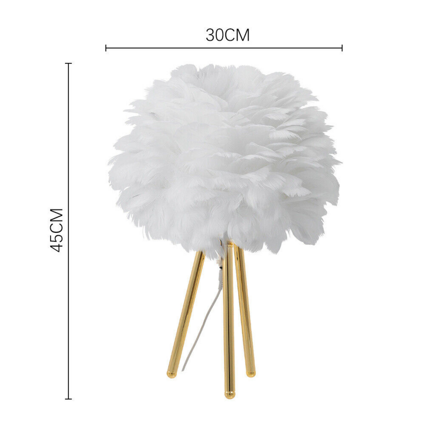 White Modern Feather LED Table Lamp