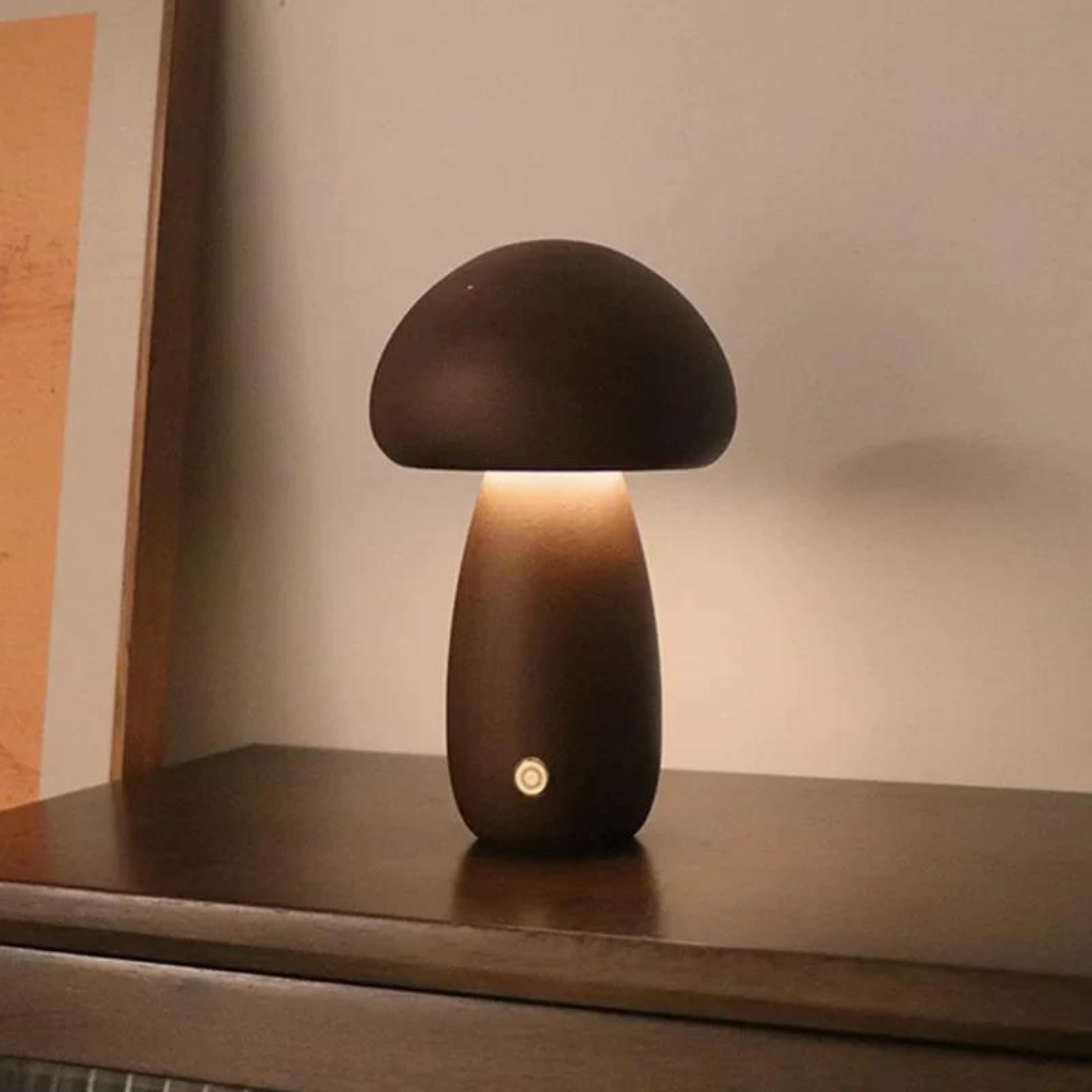 brown Mushroom Bedside Table Lamp