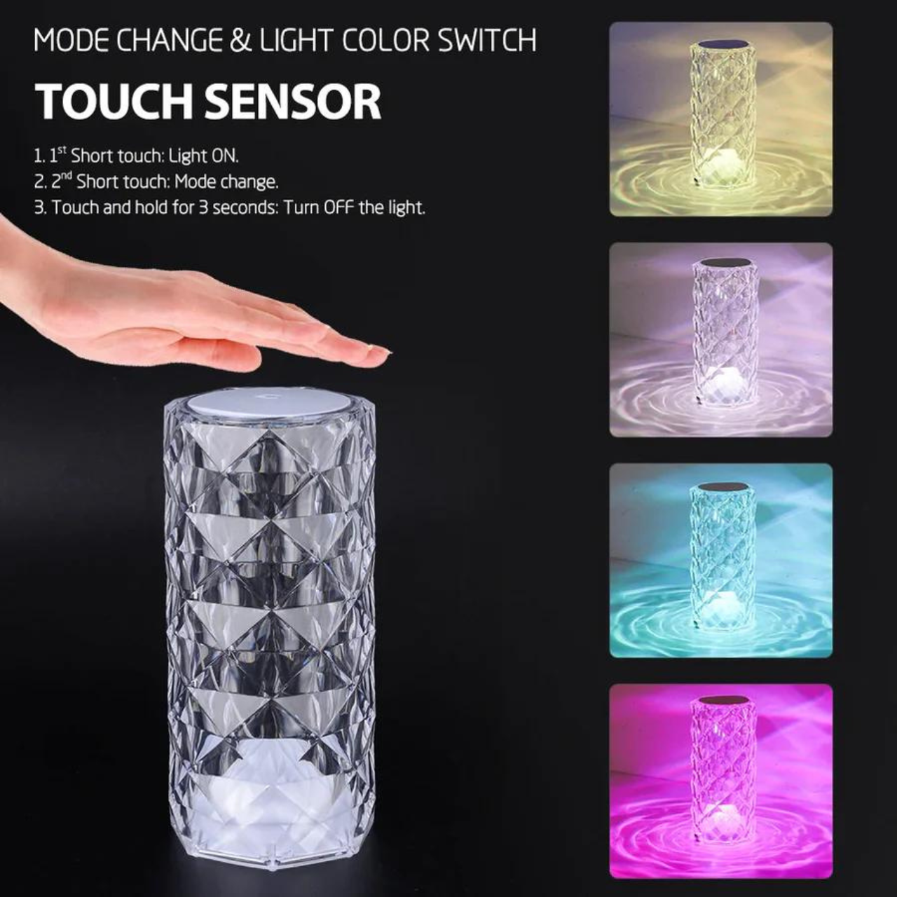 Crystal Touch Table Lamp Night Light