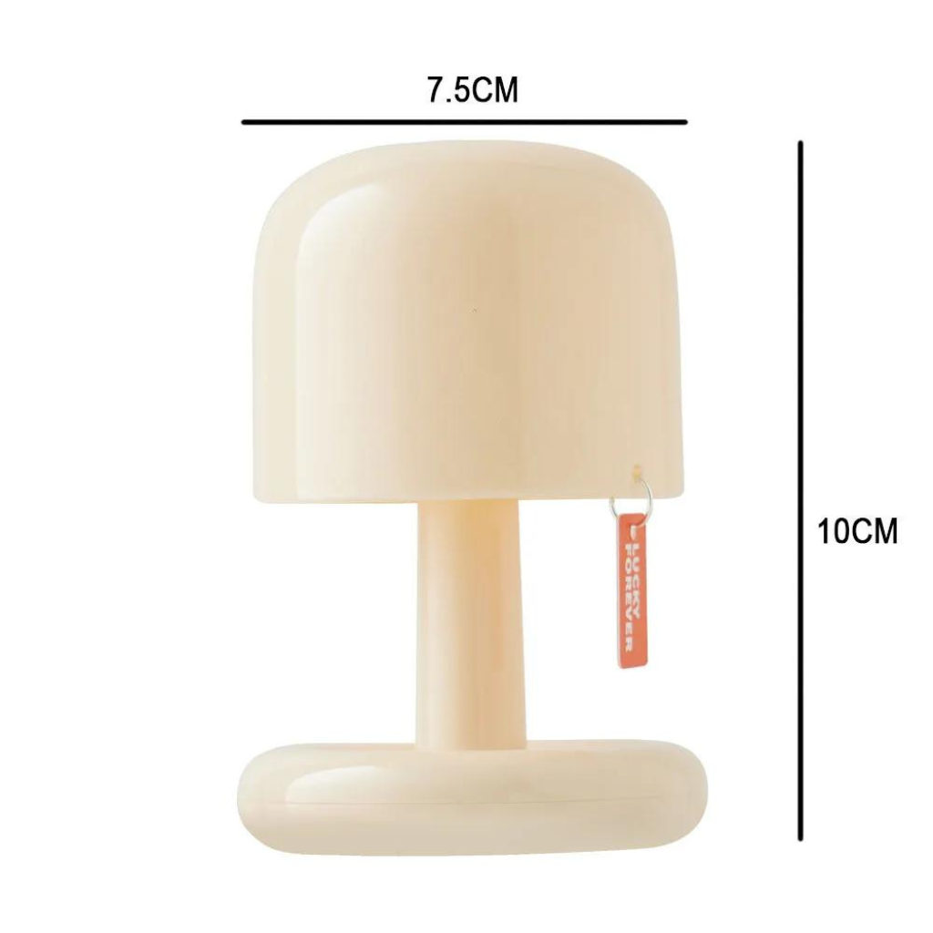 Mini desk lamp is 10cm tall and 7.5 cm wide