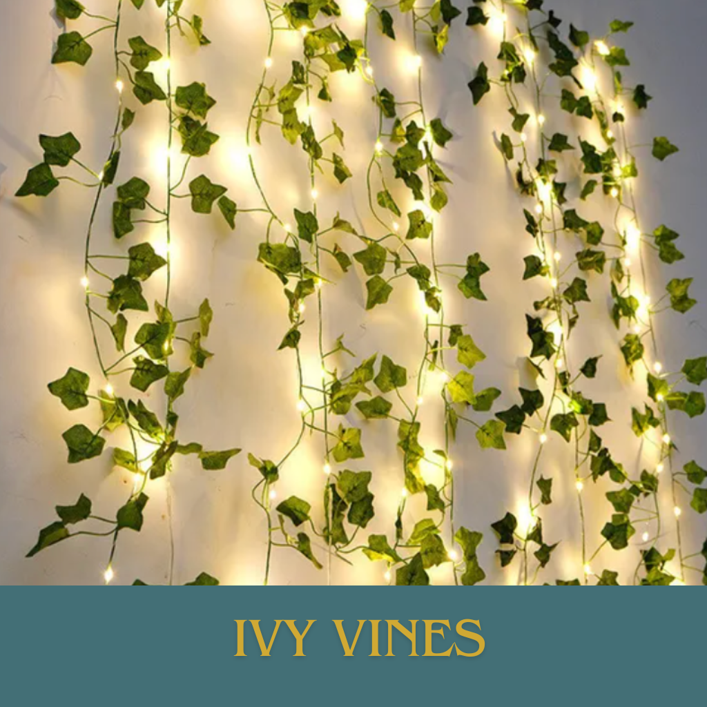 Enchanting Leaf String Lights with ivy vines