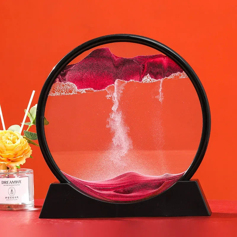 3D Moving Sand Art in red