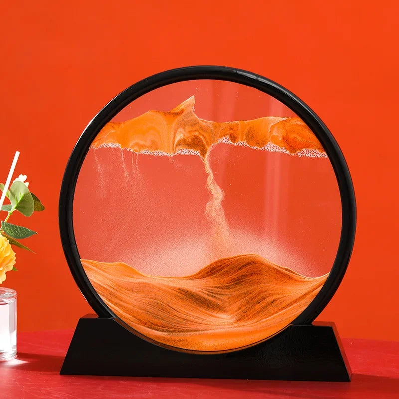 3D Moving Sand Art in orange