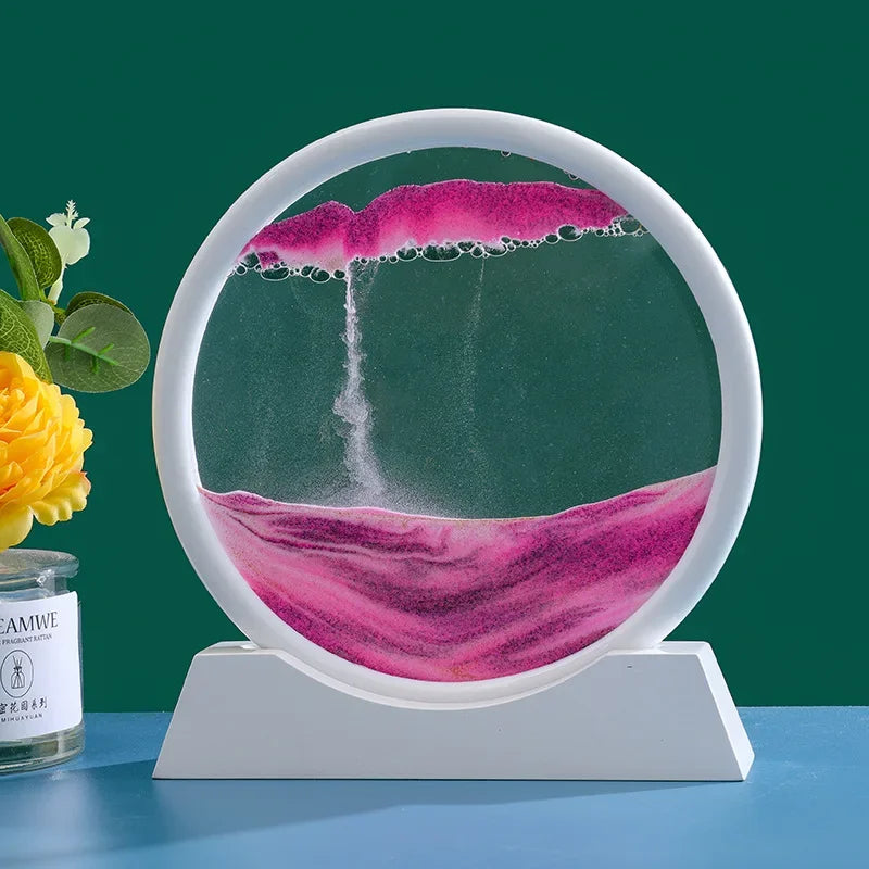 3D Moving Sand Art in pink with white case